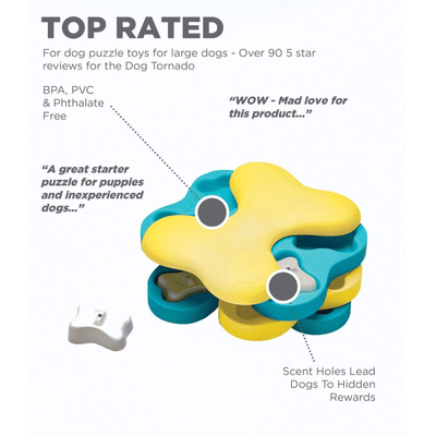 Outward Hound Dog Toy Nina Ottosson Dog Puzzle Toy Interactive Treat Dispenser, Dog Tornado