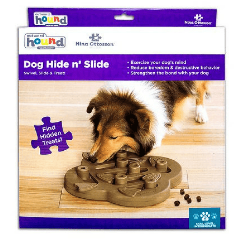 Outward Hound Dog Toy Nina Ottosson Dog Puzzle Toy Interactive Treat Dispenser, Hide N Slide