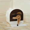 Petbesty Litter Box Arched Chimney House Enclosed Cat Litter Box