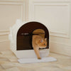 Petbesty Litter Box Arched Chimney House Enclosed Cat Litter Box