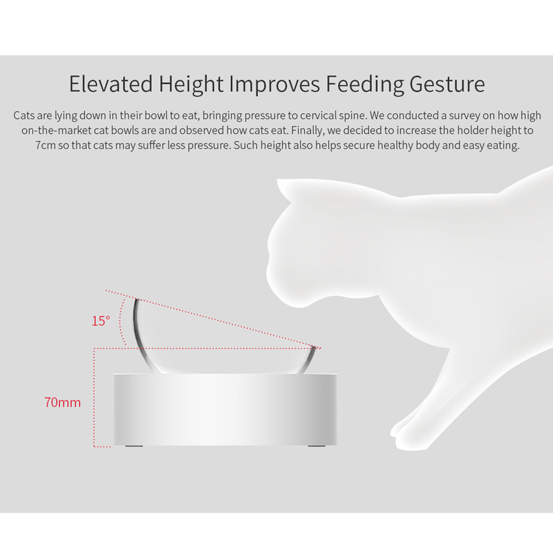 Petkit Pet Bowl Petkit Fresh Nano Adjustable Double Raised Cat Bowl, Aluminium