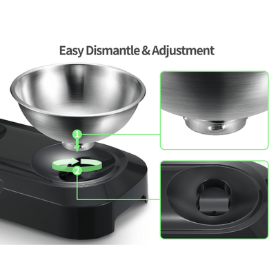 Petwant Pet Bowl Petwant Adjustable Double Raised Cat Bowl, Stainless Steel