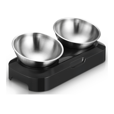 Petwant Pet Bowl Petwant Adjustable Double Raised Cat Bowl, Stainless Steel