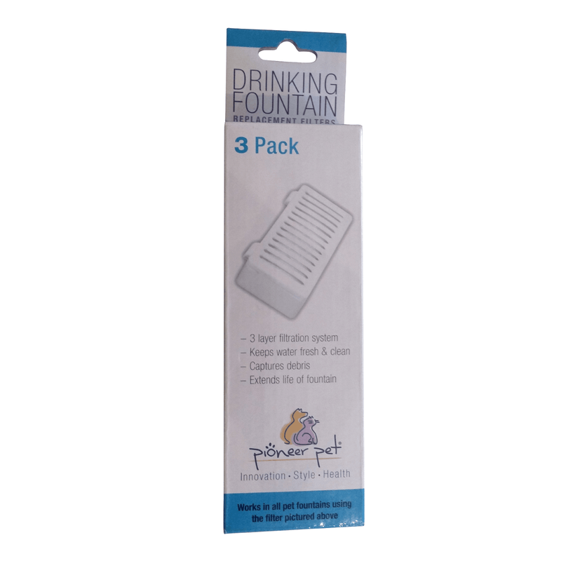 Pioneer Pet Pet Fountain Swan Plastic Fountain Replacement Filter, 3-Pack