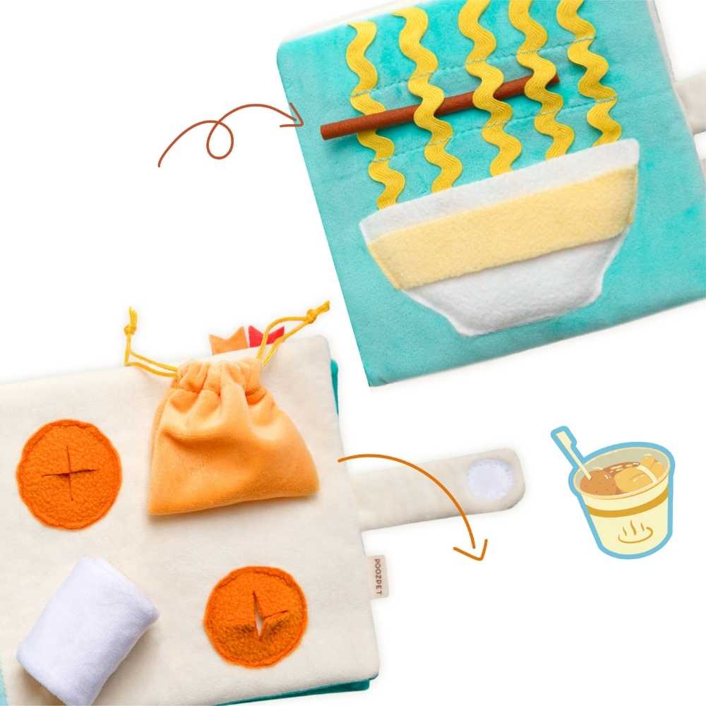 Poozpet Dog Toy 7-12 Grocery Store Snuffle Food Guide Book Toy for Dogs
