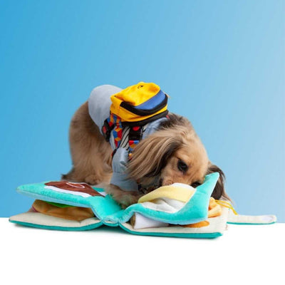 Poozpet Dog Toy 7-12 Grocery Store Snuffle Food Guide Book Toy for Dogs