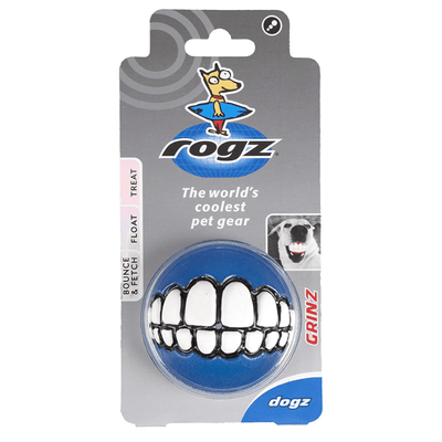 Rogz Dog Toy Rogz Grinz Dog Ball Toy, Blue