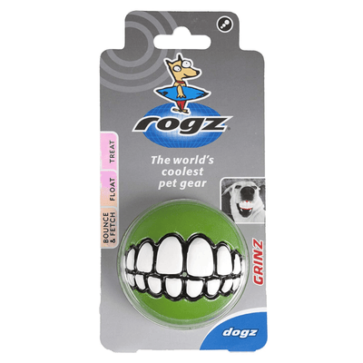 Rogz Dog Toy Rogz Grinz Dog Ball Toy, Lime