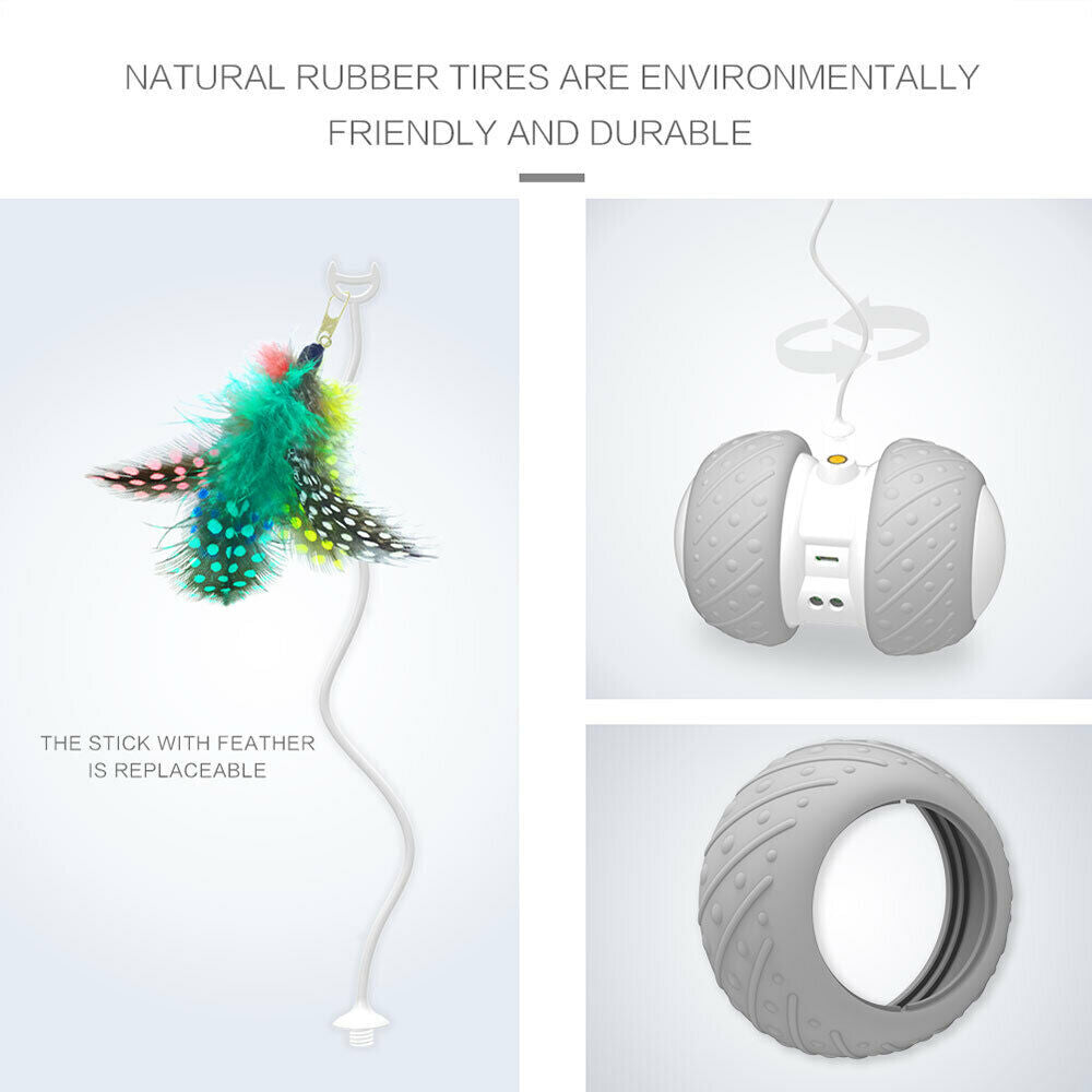 Bentopal Smart Wheel Feather Self Rolling Cat Toy