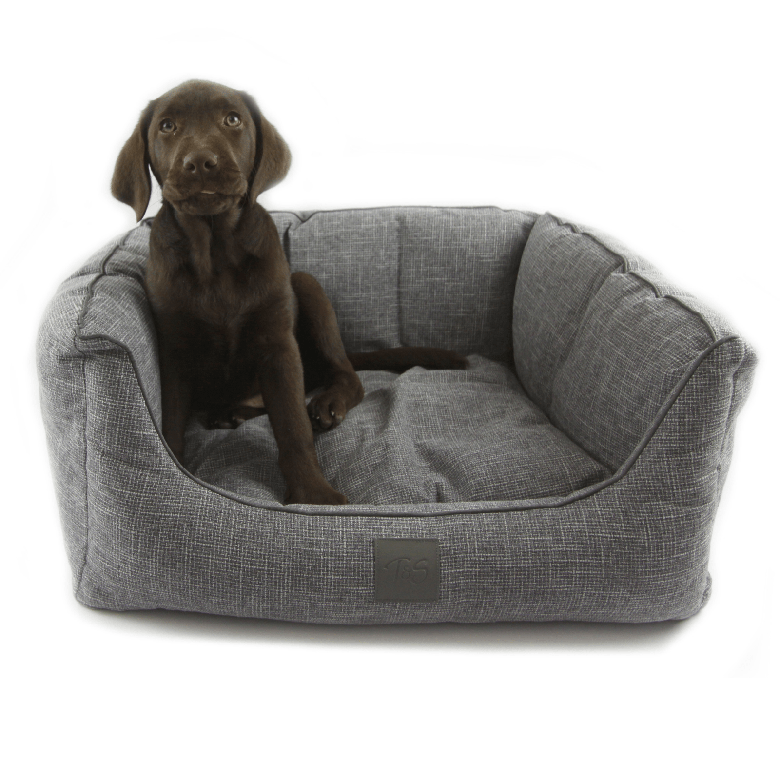 T S Sorrento Ash Grey Luxury Dog Bed Modern Pets