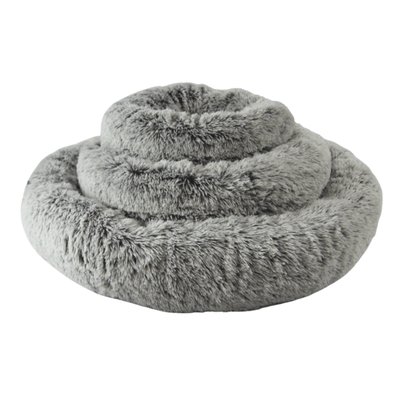 T&S Products Pet Bed T&S Grey Polar Bed, Round Pet Bed