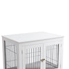Solid Top Wooden Dog Crate, White